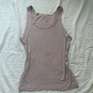 American Eagle Outfitters Ribbed Striped Tank Top - Light Purple